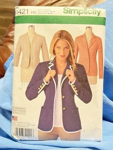 Simplicity Pattern 1421 H5 6-14 Misses Unlined Jacket - Picture 1 of 7