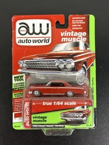 Auto World 1/64 1962 Chevy Impala Hardtop Red 62 Vintage Muscle - Limited Ed. - Picture 1 of 3