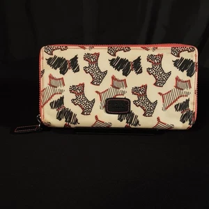 Radley London All Over Scottie Dog große elfenbeinfarbene Geldbörse mit umlaufendem Reißverschluss 8 x 4 x,25 Zoll - Bild 1 von 14
