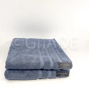 Tahari Home 2 piezas toallas de baño azul 100 % algodón nuevas - Imagen 1 de 6