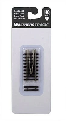 Walthers Track 83005 HO Scale Code 83 Nickel Silver Bridge Track End Piece Set - Image 1 of 1