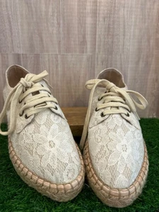 J/SLIDES NYC Lace Overlay REESA Espadrille Sneaker, IVORY, Women’s Size 9, EUC - Picture 1 of 10