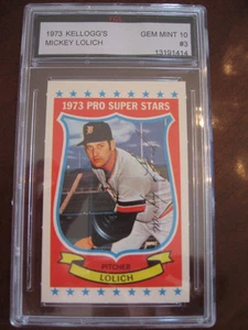 1973 MICKEY LOLICH #3  KELLOGG'S CARD  FGS GEM MINT 10   LOT E - Picture 1 of 1