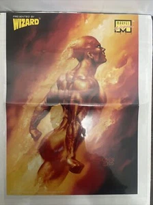 Vintage 90s double sided Wizard Poster Comics Marvel Human Torch Gambit X Men - Bild 1 von 2