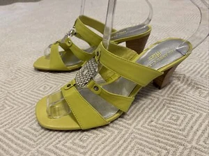 Anne Klein Hickory Women's Slide Heeled Sandals Lime Green Size 6M - Picture 1 of 12
