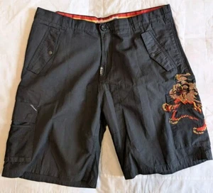 LRG Chinese Dragon Embroidered Mens Cargo Shorts - Black - 42 - Y2K - LR Geans - Picture 1 of 18