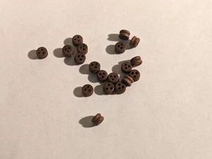 Schiffsmodell Beschläge Teile 20 dunkler Nussbaum 3 mm Deadeyes - Bild 1 von 1