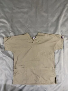 Cherokee Scrub Top Unisex Small Brown V Neck Pockets CNA Medical Top Blouse - Picture 1 of 6