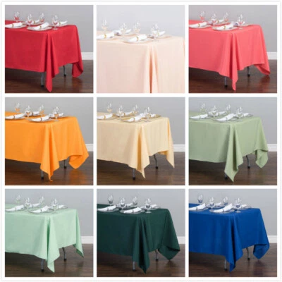 1 or 10 pcs 70 x 120 in. Rectangular Poly Tablecloth 33 colors Wedding Party - Image 1 of 4