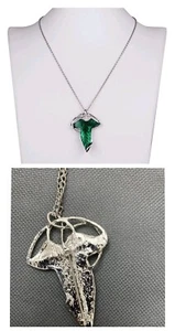 COLLANA FOGLIA DI LORIEN SIGNORE DEGLI ANELLI HOBBIT SPILLA ELFICA LORD OF RINGS - Foto 1 di 1
