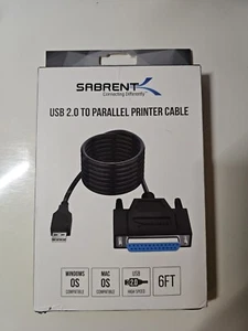 USB 2.0 to DB25 IEEE-1284 Parallel Printer Cable Sabrent CB-1284 - Picture 1 of 3