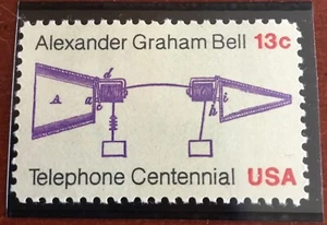 Alexander Graham Bell Telephone Centennial 13 Cent Stamp - Picture 1 of 1