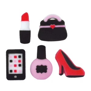 Fancy Diva Sugar Top Decor - Lipstick, Purse, Nail Polish, Shoes, 10 pk - Picture 1 of 3