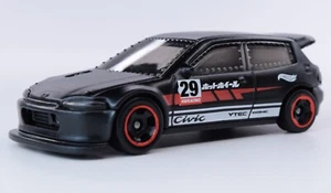 2024 Hot Wheels Honda Civic Custom -Matt Black - Loose Car - Picture 1 of 6