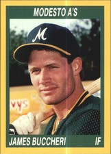 1990 Modesto A's Cal League Cards #162 James Buccheri