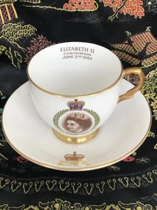 Coronation of H.M. Queen Elizabeth 1953 Taylor & Kent England Teacup Saucer - Picture 1 of 5