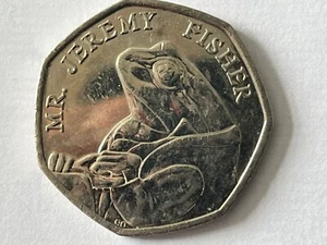 Mr Jeremy Fisher 50p Coin Beatrix Potter 2017 x1 See Pic Actual Item - Picture 1 of 1