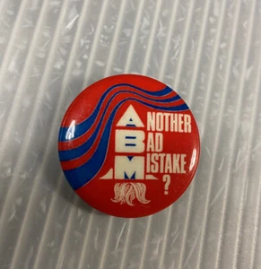 vintage WAR PROTEST counterculture PINBACK ABM missile Another Bad Mistake - Picture 1 of 7