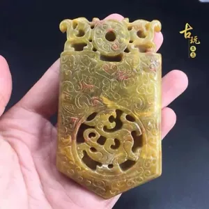Antiguo adorno chino raro para el hogar colección artesanal Qinglong hacer una pieza de mano - Imagen 1 de 8