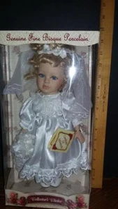 HAND PAINTED FINE BISQUE PORCELAIN doll "NIB" - Picture 1 of 2