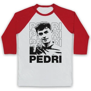 PEDRI FOOTBALL SPAIN TOURNAMENT TRIBUTE CUP SOCCER 3/4 SLEEVE BASEBALL TEE - Picture 1 of 8