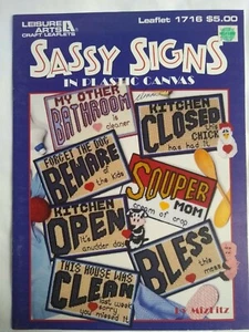Leisure Arts | 1716 | Plastic Canvas | Sassy Signs in Plastic Canvas | Leaflet - Picture 1 of 1