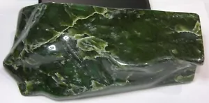 1550g Russia 100% esemplare blocco di giada verde ruvida naturale 3 libbre 6,5 once 190 mm - Foto 1 di 7