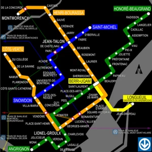 Montreal Canada Metro System Subway Diagram Transit Map Train Railroad Pick Size - Picture 1 of 3