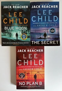 Jack Reacher X 3 Large Paperback Books by Lee Child, Crime Thriller - Picture 1 of 6