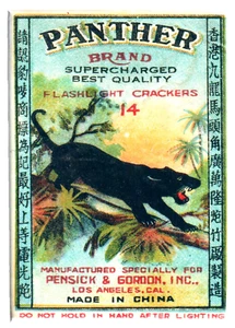 Panther Firecracker Label Art on fridge MAGNET vintage metal base laminated - Picture 1 of 4