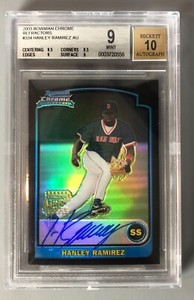 2003 Bowman Chrome Hanley Ramirez Refractor Autograph Rookie RC BGS 9 Auto RC 10