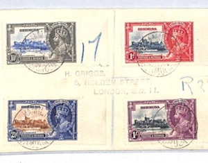 BERMUDA KGV Cover 1935 SILVER JUBILEE Set Hamilton Reg'd London {samwells}YR163 - Picture 1 of 15
