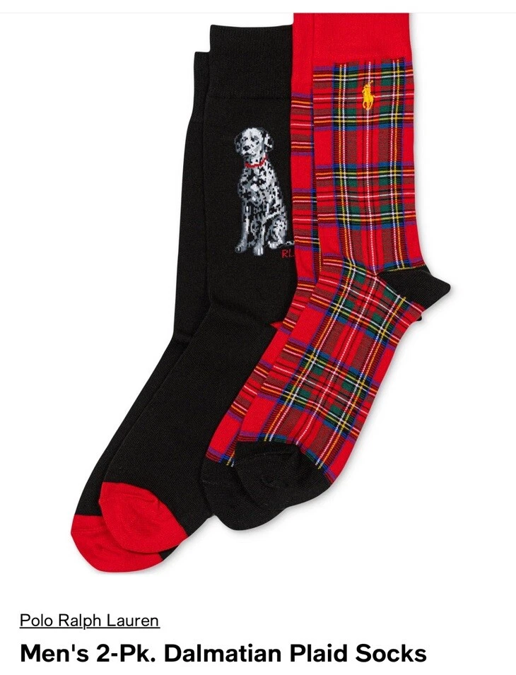 Paquete de 2 calcetines a cuadros dálmatas Polo Ralph Lauren para hombre  Foto 1 de 4