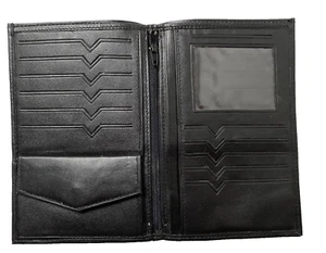 Large black wallet for credit cards and banknotes with small coin purse NEW ah - Picture 1 of 4