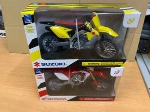 NewRay 1:12 Die-Cast Motocross MX Toy Model Bikes HONDA CRF 450 SUZUKI RMZ 450 - Picture 1 of 3