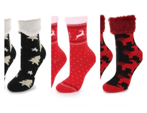 Womens Ladies Christmas Socks Winter Warm Soft Xmas Sock Gift Bed Socks - Picture 1 of 4