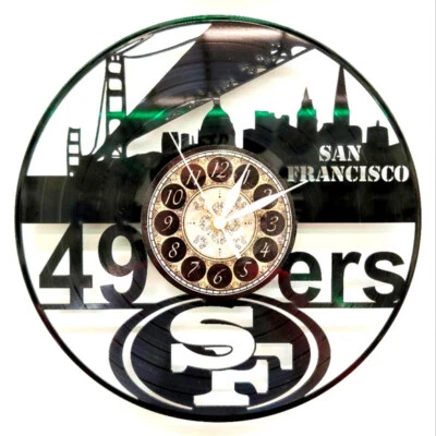 SAN FANCISCO 49ers | Reloj Disco Vinilo | Regalo Arte Pared Fútbol | ENVÍO GRATUITO Foto 1 de 2