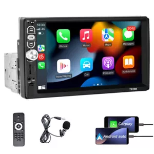 Radio stereo auto singola 1 din per Apple/Android CarPlay 7" Touch MP5 Bluetooth FM - Foto 1 di 21
