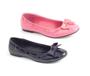 LADIES WOMENS FLAT BALLARINA CASUAL RIBBON DETAIL FLAT PUMPS SHOES LOAFERS SIZE - Picture 1 of 5