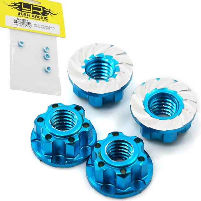 NEW Yeah Racing 4mm Aluminium Wheel Flange Lock Nut BL 4 1/10 FREE US SHIP - Image 1 of 1