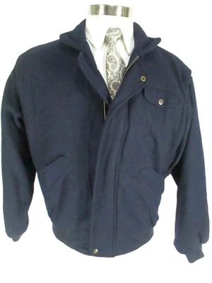Gant Melton Flyer Mens Navy Wool Leather Collar Jacket S - Image 1 of 4