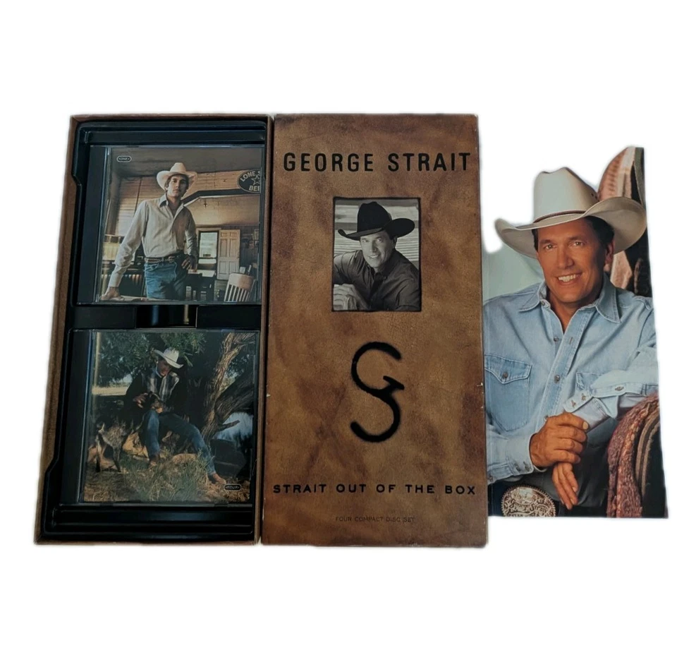 Vintage 1995 George Strait 'Strait Out Of The Box' 4 CD Box Set Booklet Country Foto 1 de 4