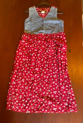 Studio Ease Vtg 90s Floral Denim Dress Womens Size 10 Vintage Made in America - Image 1 of 4