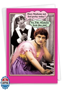 NobleWorks -1 Get Well Greeting Card with Envelope (4.63 x 6.75 Inch) - Feels - Picture 1 of 5
