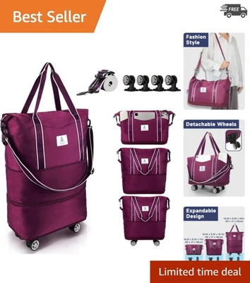 Versatile 55L Rolling Duffle with 8 Pockets & Easy-Remove Wheels, Travel Ready - Image 1 of 4