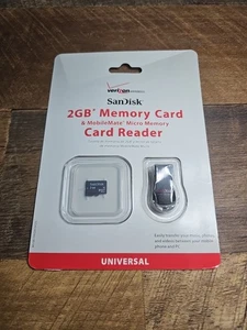 Verizon SanDisk 2GB Memory Card & MobileMate Micro Memory Card Reader - Picture 1 of 2