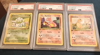 Pokemon FRANCÉS 1ª Edición Base Reptincel-Charmeleon 24/102 PSA Bulbizarre +Más Foto 1 de 4