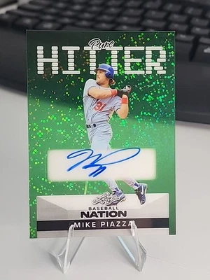 Leaf Nation Pure Hitter Green Sparkle 2025 #MP1 Mike Piazza 2/4 automático Foto 1 de 3