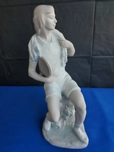 "Tennis Player Boy" Figurine, Glazed Finish, MINT - Picture 1 of 7