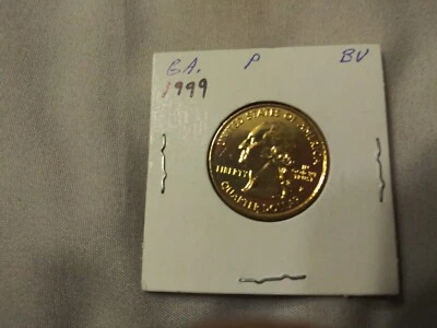 STATE QUARTER GEORGIA P--GOLD PLATED--FREE SHIP 1999 - Image 1 of 4
